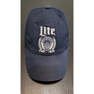 Vtg Miller Lite Hat A Fine Pilsner Beer Navy Blue Cap Snapback ACME Made In USA